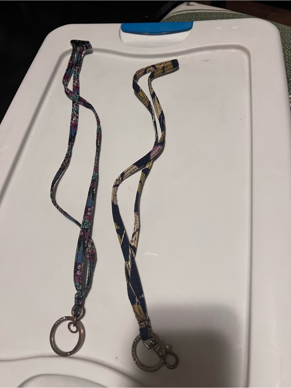 Vera Bradley Floral Print Lanyard Duo in Blue and Navy